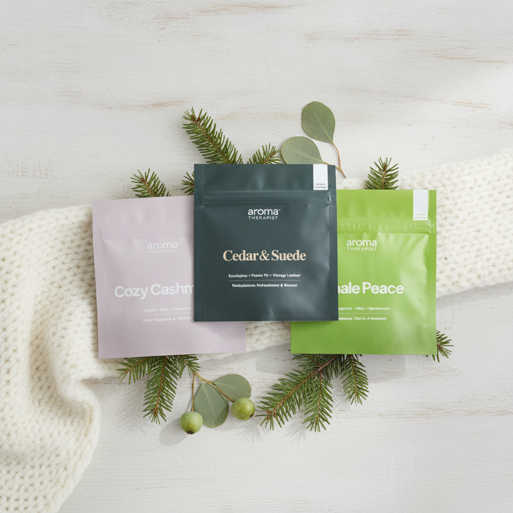 Winter box — Cozy Cashmere, Cedar & Suede, Inhale Peace
